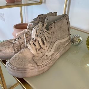 **OFF WHITE, MARBLED Vans off the wall high tops**